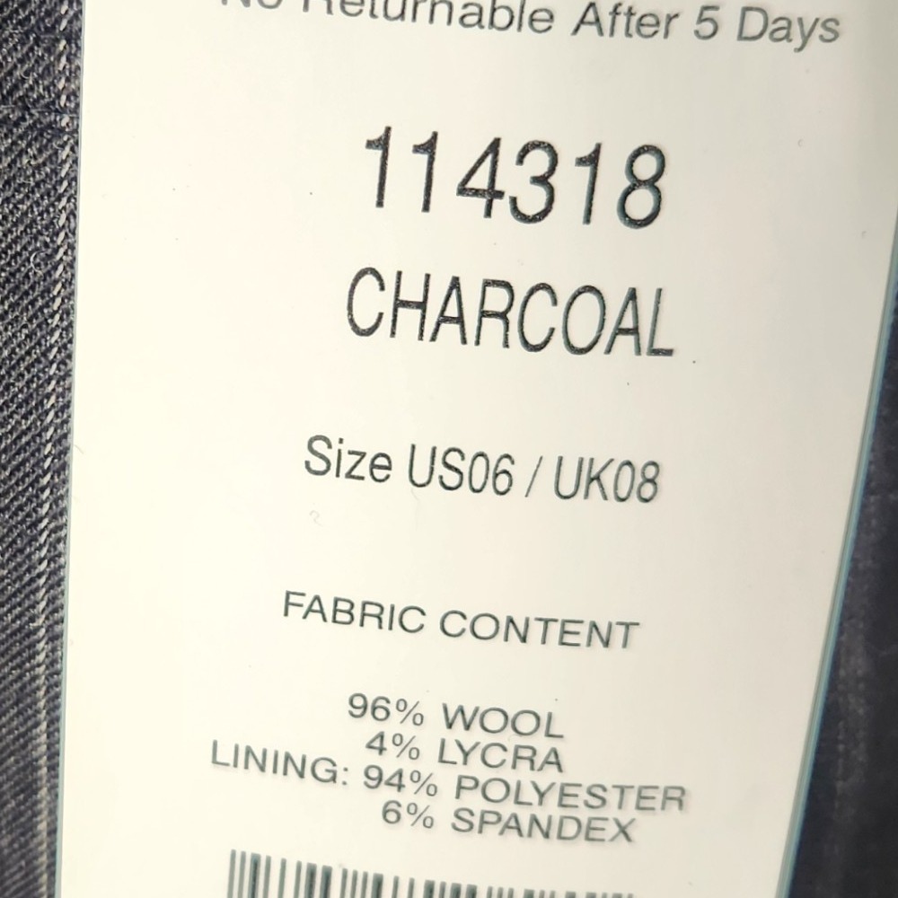 VTG Carlisle wool pinstripe pencil skirt New‎ with Tags Charcoal Size 6 - Picture 5 of 7